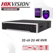 Hikvision DS-8632NI-K8 32CH 4K NVR for Security Camera Network Video Recorder