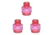 3x Annabel Trends Jewel Pillar Tealight Candle Holder Home Decor Large Pink