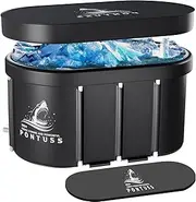 XL Ice Bath Tub for Athletes - 101 Gal Portable Cold Plunge Tub with Cover for Outdoor Garden Yard Gym, Upgraded Frame Collapsible Ice Pod for Adults Cold Water Submerged and Cold Water Dip Training