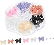 CALLARON 7Grids Nail Charms with Pearls and Bows Nail Decorations for Manicure Art for Special Occasions Easy to Use Nail Gems for Creative Nail Designs