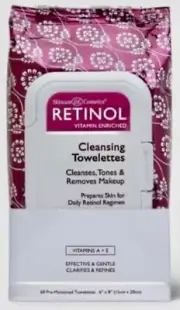 New Retinol Toning, Cleansing & Makeup Removing Face Wipe Towelettes (60)