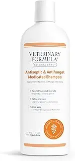 Veterinary Formula Clinical Care Antiseptic and Antifungal Medicated Shampoo for Dogs & Cats, 16oz – Helps Alleviate Scaly, Greasy, red Skin – Paraben, Dye, Soap-Free