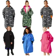 Regatta Kids Spirit Of Adventure Hooded Waterproof Warm Drying Changing Robe Cactus Camo 9-13 Yrs