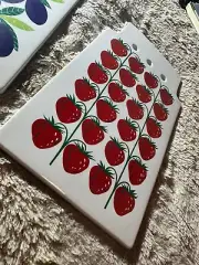 Arabia Pomona Strawberry Trivet Cheese Tray Finland Mid Century Modern MINT
