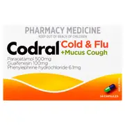 Codral Cold & Flu + Mucus Cough 24 Capsules