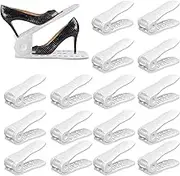 YIHATA Shoe Slots Organizer, Adjustable Shoe Stacker Storage Space Saver, Double Deck Shoe Rack Holder for Closet Organization, Thickening Quality Upgrade (16Pack, White)