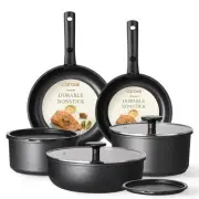 Nonstick Cookware Set Detachable Handle Induction Oven Safe Kitchen