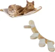 Cat Hammock Wall Mounted Cat Shelf with Steps - Cat Wall Shelves and Perches for