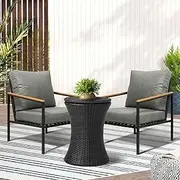 Livsip Outdoor Patio Set Ice Bucket Black Adjustable Table Sofa Setting 3pcs