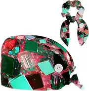 [YTYVAGT] Scrub Caps Women,Scrub Hats Suitable for Women,Colorful Hexagon Geometric Watercolor
