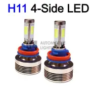 2x 4-Side H11 H8 LED Headlight Kit Bulbs 80W Super Bright 6000K Crystal White (for: Porsche)