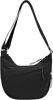 [Yjkedfh] Women's Nylon Shoulder Bag - Nylon Sling Bag Adjustable Shoulder Bag,Roomy Crescent Multi Pocket Small Hobo Bag for Women & Girls
