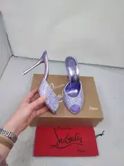 Christian Louboutin Purple Crystal Me Dolly Slide Sandal Size EU 39 US 9 WOMENS