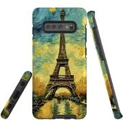For Samsung Galaxy S10+ Plus Tough Protective Cover, Eiffel Tower Painting