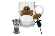 Bundy Bundaberg Rum Glass Drink Stein, Double Bar Jigger & Spirit Pourer Gift Pack