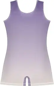 [GAIGEO] Leotards for Gymnastics Toddler Girls Violet Linen Gradient Ombre Ballet Outfit with Shorts Ballerina Unitard 2-3t