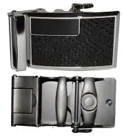Men’s belt Buckle. Automatic sliding buckle Black and Silver Belt buckle only #7
