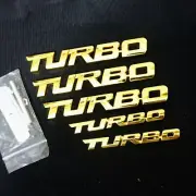 Golden TURBO Metal Grille Emblem + 2x Big Sticker + 2x Small Badge Decal Limited (for: Renault)