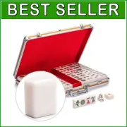 Deluxe Chinese Mahjong Game Set - Aluminum Case, 146 Tiles & Elegant Accessories