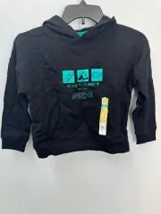 Thereabouts Black Snowboarding Graphic Hoodie Sweatshirt Boys Size XXS 4/5