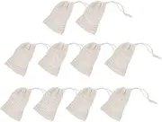 MERRYHAPY 10pcs Cotton Drawstring Soap Saver Bag Exfoliating Foaming Net for Bathing Supplies
