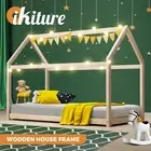 Oikiture Wooden Bed Frame Single Wood Mattress Base Pine Timber Platform