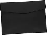 JEWEDECO Documents Organizer Faux Leather Folder Button Pouch Portable File Storage Bag
