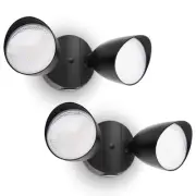 UME 2-Packs 2500 Lumen 32 Watt 28 LED Dual-Head Floodlight Outdoor, Full Meta...