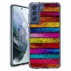 For Samsung Galaxy S20 S21 S23 S24 FE 5g TPU Case+Glass(Rainbow Plank)