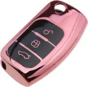 Car Key Cover Finish TPU 3 Button Car Key Fob Cover Case Shell Drop-Proof Compat