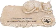 TEHAUX Cat Memorial Tombstone Cat Accessory Sympathy Tombstone Statue Pet Loss Sympathy Cat Tombstone Outdoor Accessories Waterproof Pet Headstone Resin Keepsake Commemorate