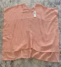 NWT $168 Eileen Fisher V-Neck Organic Cotton Lofty Gauze Caftan SizeS/M In Peach