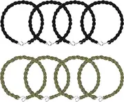 [couduan] 8pcs Twisters Army Ties,Military Elastic Boot Straps Trouser Twists Leg Bicycle Pant Ties,Army Bands Trousers Clips,Military Boot Blousers With Metal Hooks for Outdoor Activity(Black,Green)
