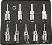 Professional Sockets 3/8inch Star Shaped Set Hexagonal Set Chromium Vanadium Steel 3/8 Inch Hex Bit Socket Set Sturdy Allen Key(Hexagonal set)