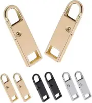 Deoward Zipper Pull Replacement Metal Handle Mend Black+Silver+Gold