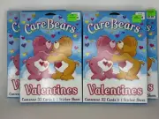 2003 Care Bears Valentines 32 Cards 1 Sticker Sheet Per Box 4 Box Bundle Vintage