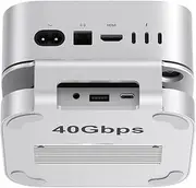Qwiizlab Mac mini M4/M4 Pro Support Hub with 40Gbps USB4 NVMe SSD Enclosure, USB-C Host, 3 USB-A 2.0, 3.5mm Audio, Supports PCIe M.2 up to 8TB, Thunderbolt 4/5 Compatible