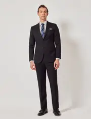 Hawes & Curtis Black Italian Wool Slim Fit Suit | 1913 Collection Size: One Size