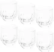 6pcs Small Glass Cocktail Cups for Spirits Tumblers Hexagon Whiskey Glasses Thick Base Wine Glasses Stemless Drink Cups Mugs for Juice Whiskey Brandy Tasting Glassware