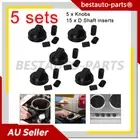 5X Gas Stove Oven Cooktop Knobs Switch Control Shaft Inserts Home Kitchen Black