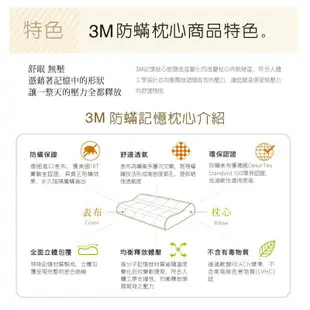 3M 新絲舒眠 防螨記憶枕-機能型(M/L可選) 現貨 廠商直送