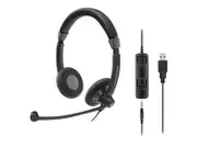 EPOS I Sennheiser SC75 USB Stereo Headset, USB / 3.5mm Connections, Teams Certified, Noise Cancel Mic, Lightweight, 2 Yr Warranty