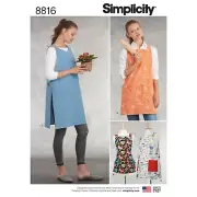 Simplicity 8816 9409 XS-XL EASY Kwiksew 4300 Cross Back Apron Smock Pattern