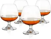 True Brandy Bourbon Whiskey Cognac Scotch Drinking Glasses, Superb Lead-Free Crystal Snifter Glass for Cocktail Party Dishwasher Safe, 14 oz, Set of 4