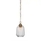 Toltec Rocklin Chain Hung Pendant, Brass, 6.75" Smoke Glass - 92-NAB-4462