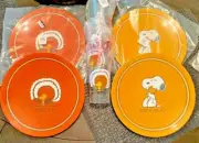 Snoopy Peanuts Pottery Barn PLATE+ CUP holiday Thanksgiving party girl boy SET 8