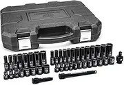 Gearwrench 84916N 3/8 Inch Drive 6 Point Standard and Deep Impact SAE/Metric Socket Set, 44 Pieces