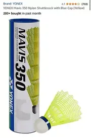 Yonex Mavis 6Pcs Shuttlecocks Medium Speed Blue Cap Durable & High-Performance