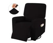 Bestier Recliner Stretch Sofa Slipcover Sofa Cover 4-Pieces Furniture Protector Couch Soft-Black