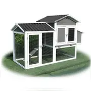 PawHub Extra Large Wooden Chicken Coop Rabbit Hutch Hatch Box With Run